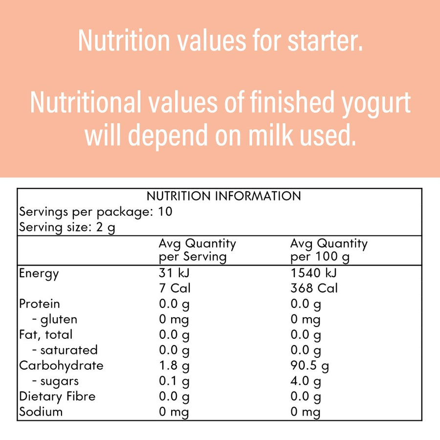 nutritional info natural yogurt
