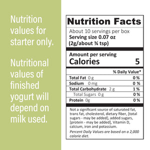 nutritional values yogurt